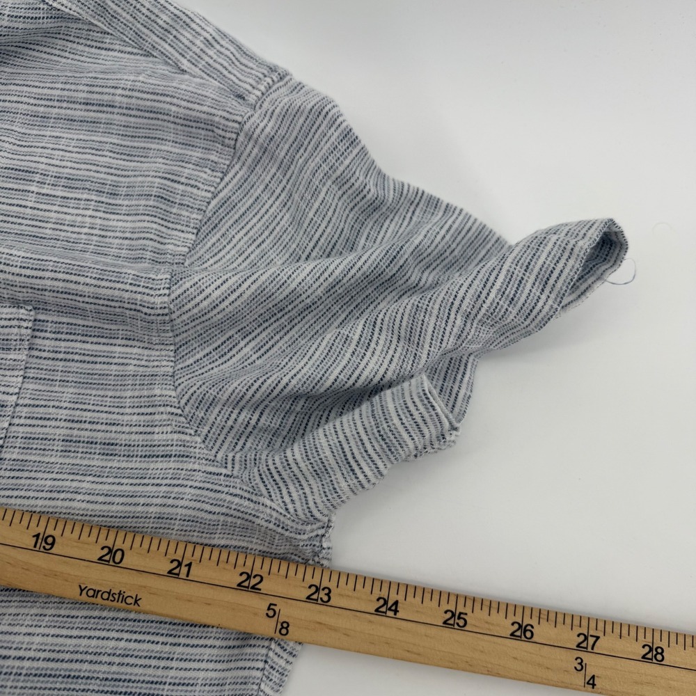 Marine Layer Button Down Shirt Mens Large Blue Stripe Short Sleeve 15791 - Picture 8 of 9
